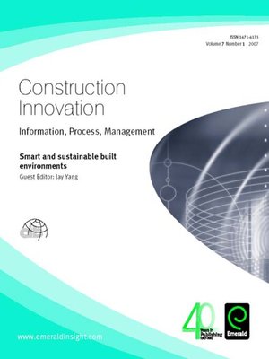 cover image of Construction Innovation, Volume 7, Issue 1